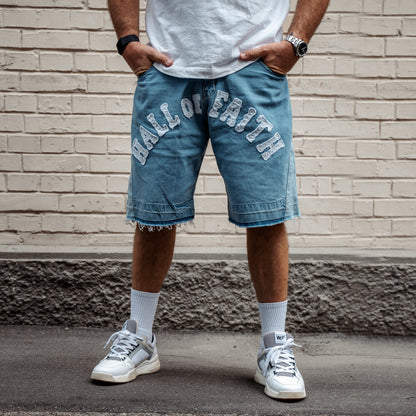 HALL OF FAITH DENIM SHORTS
